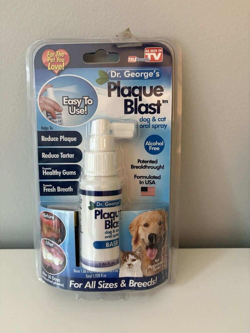 Dr. George's Plaque Blast Dog & Cat Oral Spray Fresh Breath USA As Seen On TV